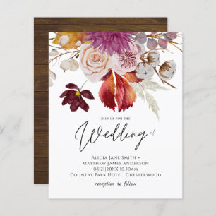 Papier BUDGET Plum Cinnamon Mariage Automne Florales
