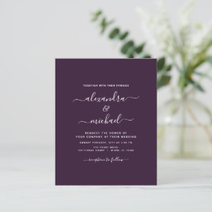 Papier Budget Plum violet Mariage Typographie moderne