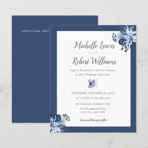 Papier BUDGET Plutôt gris Marine bleu mariage floral