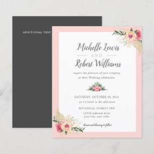 Papier BUDGET Plutôt rose et gris mariage floral