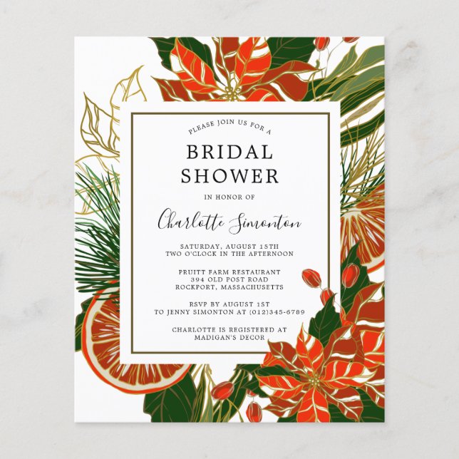 Papier Budget Poinsettia Citrus nuptiale de douche Invita (Devant)