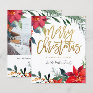 Papier Budget Poinsettia Floral Photo Parties scintillant