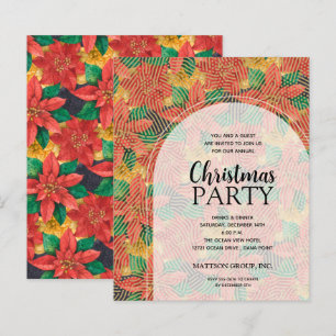 Papier Budget Poinsettias Noël Fête Invitation