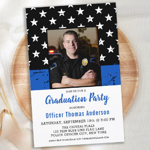 Papier Budget Police Ligne Bleue Mince Photo Graduation I