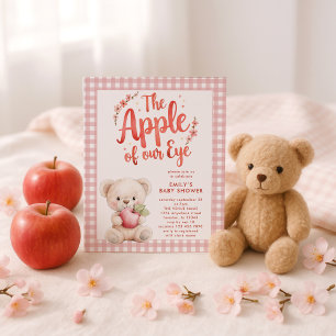 Papier Budget Pomme d'oeil rose En vichy ours Baby shower
