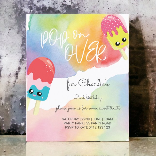 Papier BUDGET Pop Sur Popsicle Invitation Anniversaire (Créateur téléchargé)
