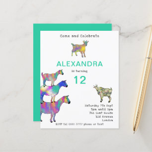 Papier Budget pour la 12e fête d'anniversaire des chèvres