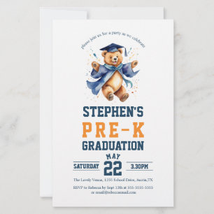 Papier Budget Pré-K Graduation Teddy Bear Invitation de l