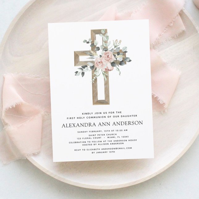 Papier Budget Première Communion Sainte Dusty Rose (Créateur téléchargé)