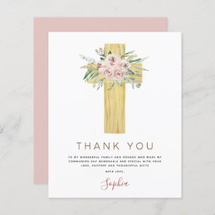 Papier Budget Première Sainte Communion Merci Dusty rose