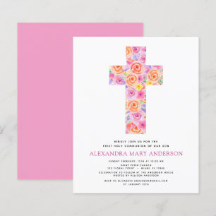 Papier Budget Première Sainte Communion Pastel Floral Ros