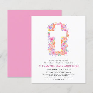 Papier Budget Première Sainte Communion Pastel Floral Ros