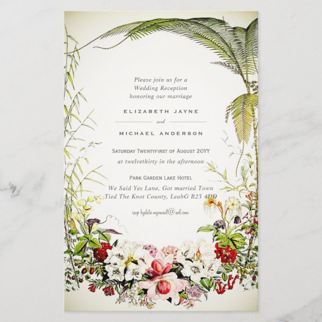 Papier BUDGET Printemps Vintage Floral Mariage Invitation (Devant)