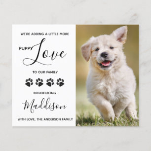 Papier Budget Puppy Log Chien New Pet Faire-part