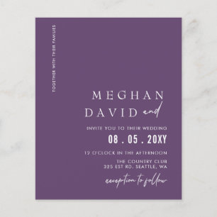 Papier Budget Purple Faire-part de mariage moderne