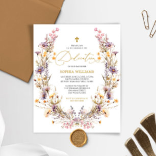 Papier BUDGET Purple Fleurs sauvages Dedication Invitatio