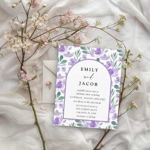 Papier Budget Purple Floral Arche Faire-part de mariage