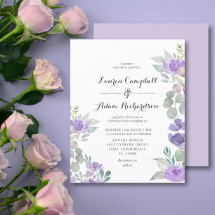 Papier Budget Purple Floral & Folithe Faire-part de maria