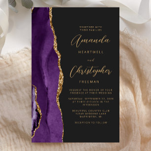 Papier Budget Purple Gold Agate Dark Mariage