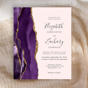 Papier Budget Purple Gold Agush Faire-part de mariage