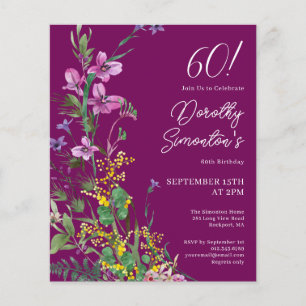 Papier BUDGET Purple Jaune Floral 60e anniversaire Invita