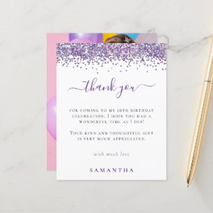 Papier Budget Purple Parties scintillant Photo Sweet 16 M