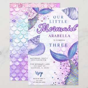 Papier Budget Purple Parties scintillant Sirène Anniversa