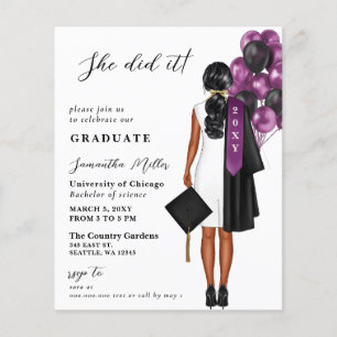 Papier Budget Purple Photo Elle L'A Fait Graduation