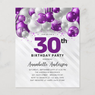 Papier Budget Purple Silver Balloon Parties scintillant 3