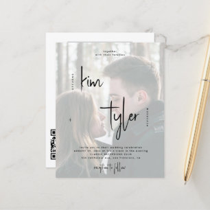 Papier Budget QR CODE 2 photos faire-part de mariage