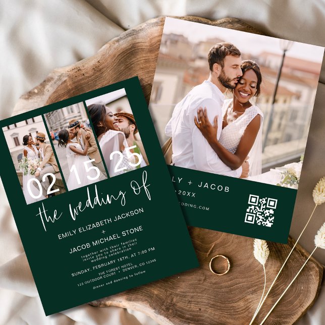 Papier Budget QR Code Calligraphie Faire-part de mariage (Créateur téléchargé)