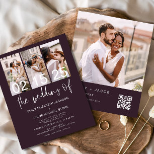 Papier Budget QR Code Calligraphie Faire-part de mariage