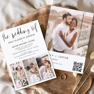 Papier Budget QR Code Calligraphie Faire-part de mariage