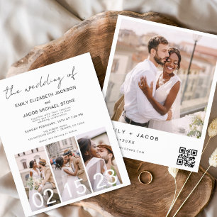 Papier Budget QR Code Calligraphie Faire-part de mariage