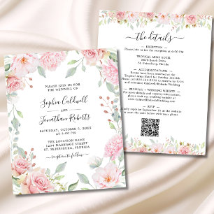 Papier Budget QR Code Détails Roses roses roses Pink Mari