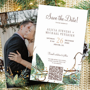 Papier Budget QR code forêt PHOTO mariage enregistrer la 