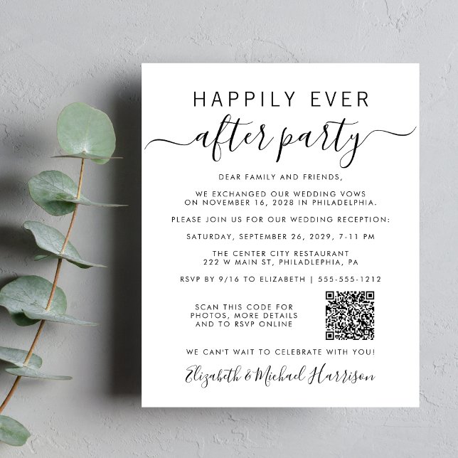 Papier Budget QR Code Mariage après l'invitation du parti (Our user-friendly template will generate your QR code automatically from your website address)