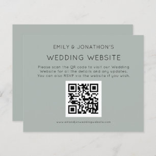 Papier Budget QR Code Mariage Site Web Silvery Sage Encl