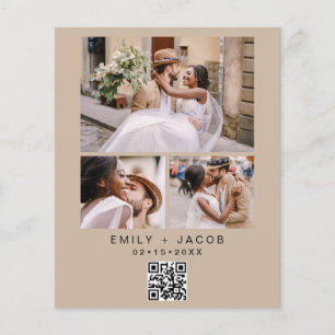 Papier Budget QR code Minimaliste Terracotta Mariage Phot