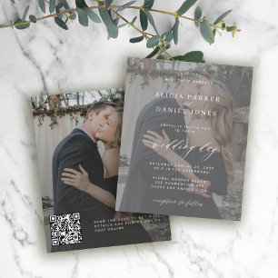 Papier Budget QR CODE moderne photo faire-part de mariage