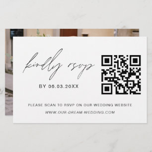 Papier Budget QR Code photo RSVP Mariage minimaliste