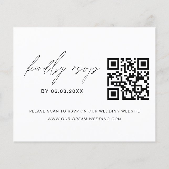 Papier Budget QR Code RSVP Mariage (Devant)