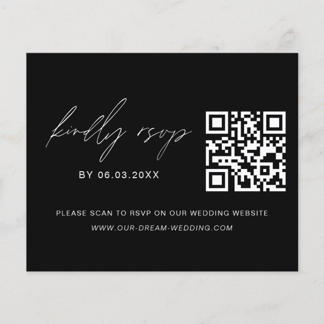 Papier Budget QR Code RSVP Mariage (Devant)