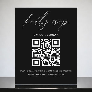 Papier Budget QR Code RSVP minimaliste Mariage site Web