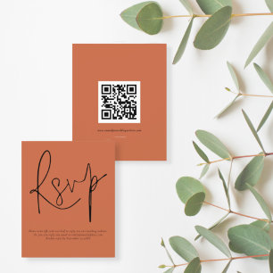 Papier Budget QR Code Script Wedding Terracotta RSVP
