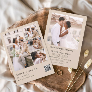 Papier Budget QR Code Terracotta Faire-part de mariage