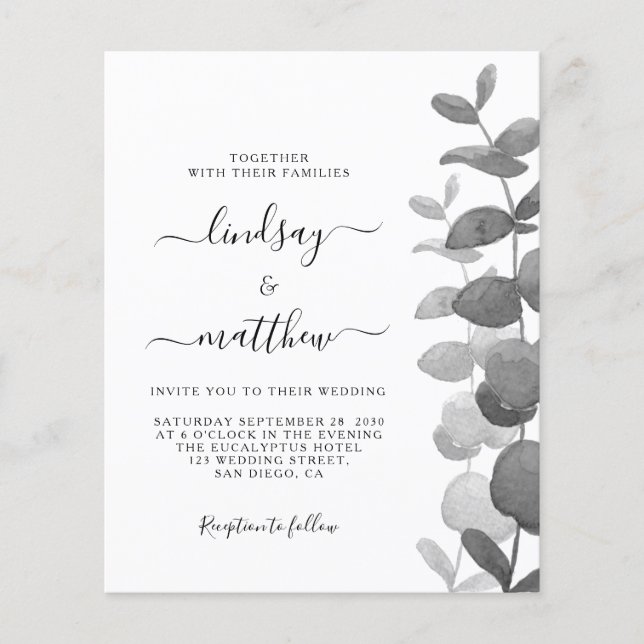 Papier Budget QR Code Tout en un Faire-part de mariage (Devant)