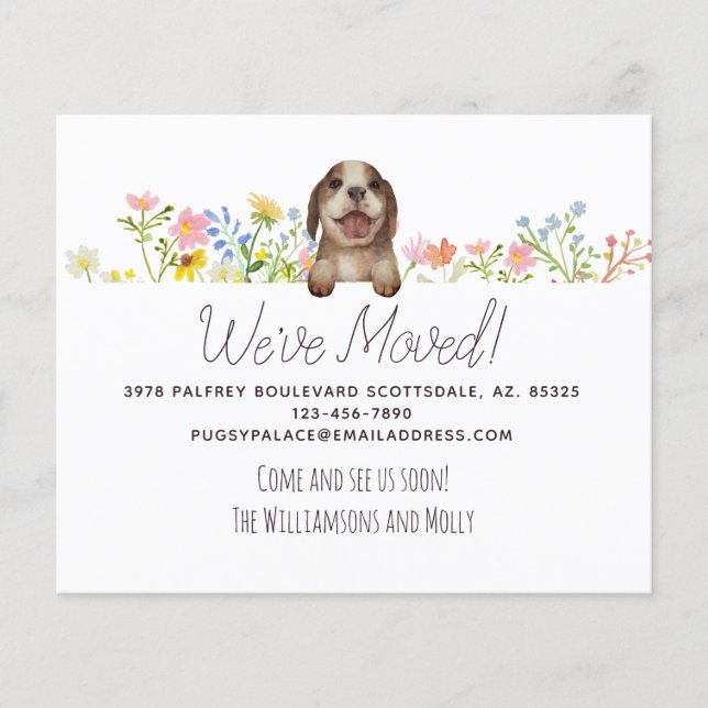 Papier Budget que nous avons bougé ! Beagle Puppy Floral  (Devant)