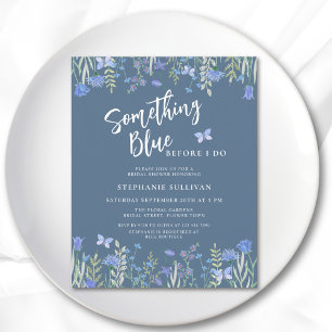 Papier Budget Quelque Chose Blue Bridal Shower Invitation