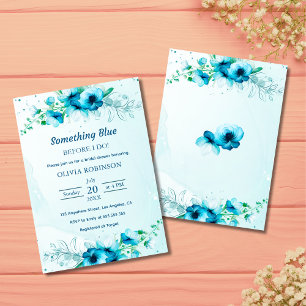 Papier Budget Quelque Chose Blue Bridal Shower Invitation